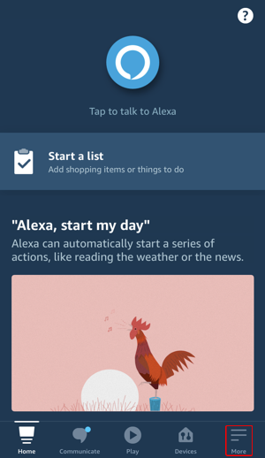 Alexa Home screen